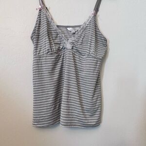 Marilyn Monroe Womens Tank Shirt Cami Sleeveless Striped Stretch Gray Size XL